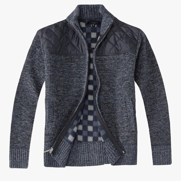 Gioberti Boy's Knitted Full Zip Cardigan Sweater with Soft Brushed Flannel Linin - Picture 6 of 10